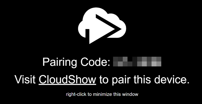 Pairing Code Screen